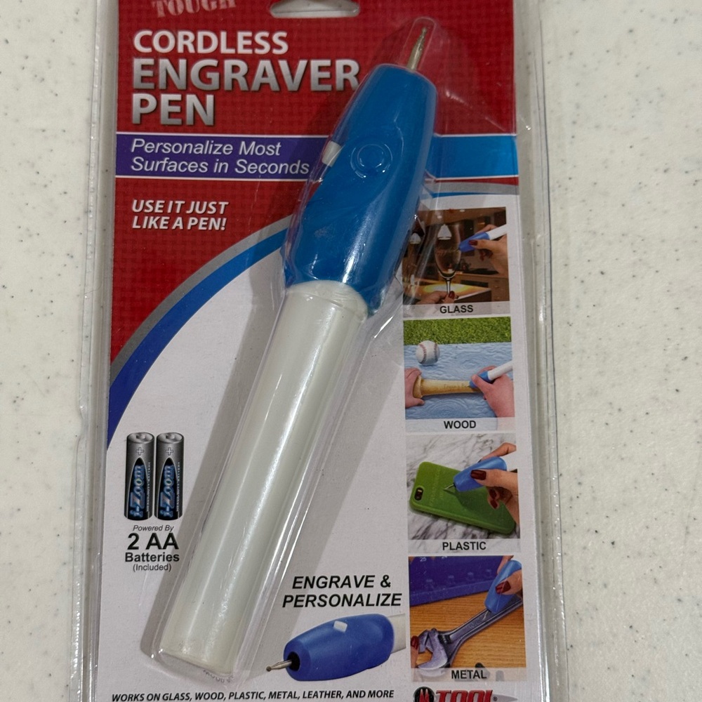 NEW Tool Solutions Cordless Engraver Pen in Blue and White - Picture 3 of 8